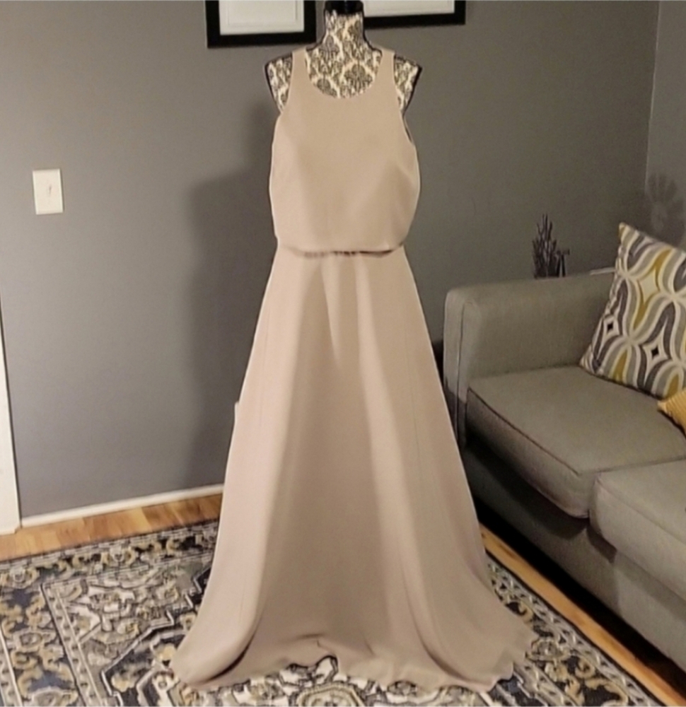 Bari Jay Mocha Flowly Back Dress